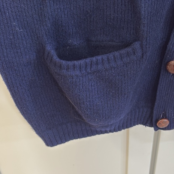 MCM Vtg Gleneagles Knitwear Co. 100% Cashmere Cardigan Navy Blue Scotland Rare - Picture 3 of 14